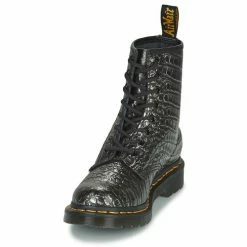 Dr. Martens 1460 GUNMETAL WILD CROC EMBOSS for Bottines / Boots Couleur Noir -Dr. Martens Soldes Magasin 21189673 500 C