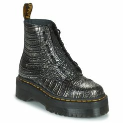 Dr. Martens SINCLAIR GUNMETAL WILD CROC EMBOSS for Bottines / Boots Couleur Noir