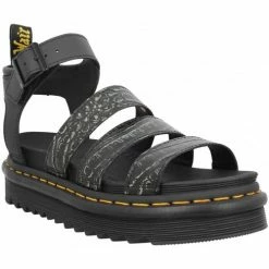 Dr. Martens Blaire Wild Croco Femme Gun Metal for Sandales et Nu-pieds Couleur Gris