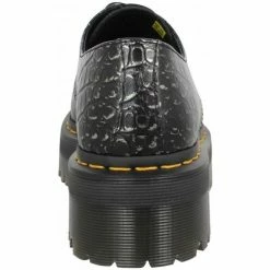 Dr. Martens 1461 Quad Wild Croc Emboss Femme Gunmetal for Derbies & Richelieu Couleur Argenté -Dr. Martens Soldes Magasin 22753370 500 C