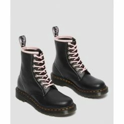 Dr. Martens 27276001 - 1460 VIRGINIA-BLACK/PINK for Bottes Couleur Noir -Dr. Martens Soldes Magasin 22907554 500 C