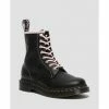 Dr. Martens 27276001 - 1460 VIRGINIA-BLACK/PINK for Bottes Couleur Noir
