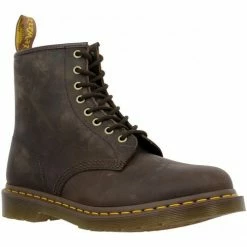Dr. Martens 1460 Cuir Gras Femme Brun Fonce for Bottines / Boots Couleur Marron
